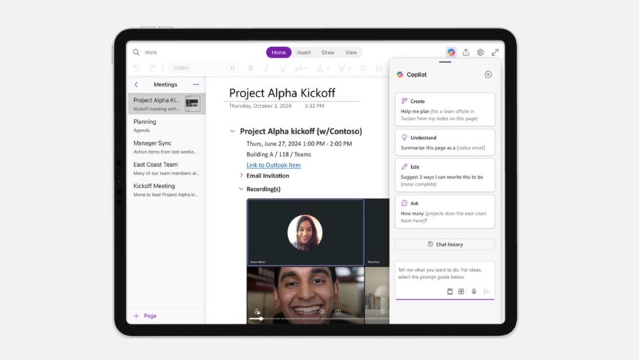 Microsoft Copilot in OneNote for iPad