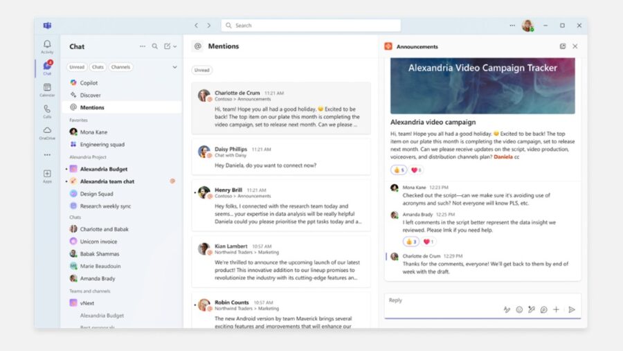 Microsoft Teams chat channels combined view