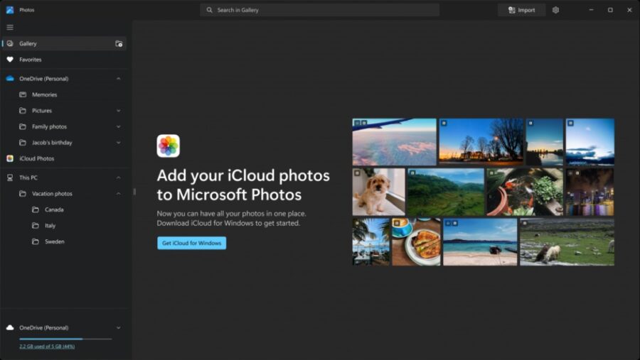 Windows 10 Microsoft Photos app iCloud integration